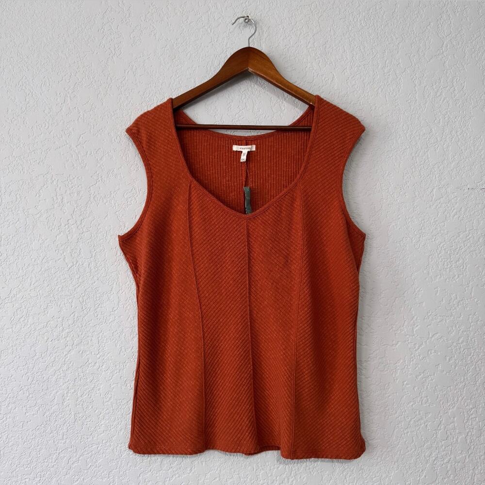 maurices rust orange textured corset styled tank top size x-large